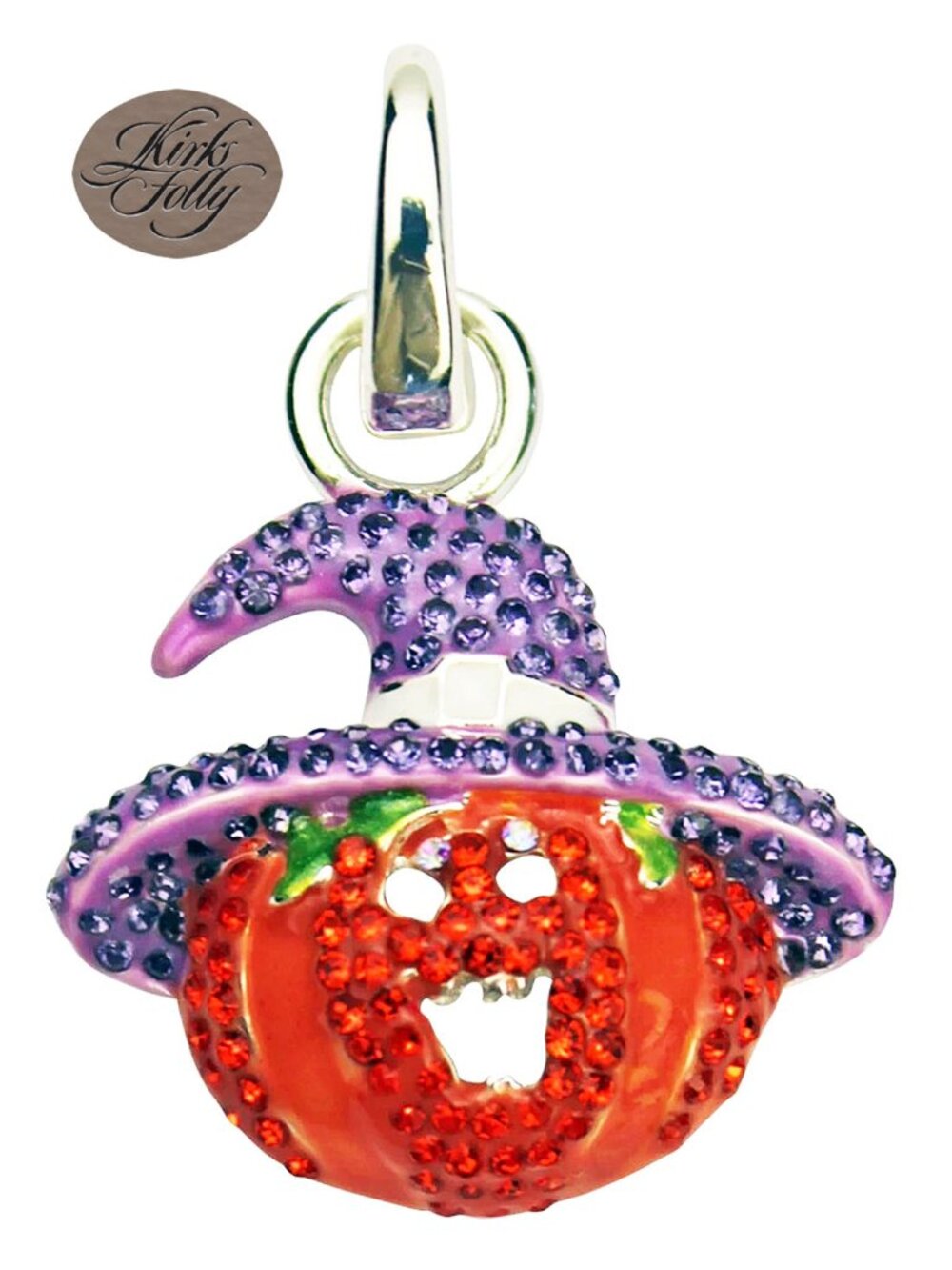 Kirks Folly SMALL Cute WITCHY PUMPKIN Open Ring Charm